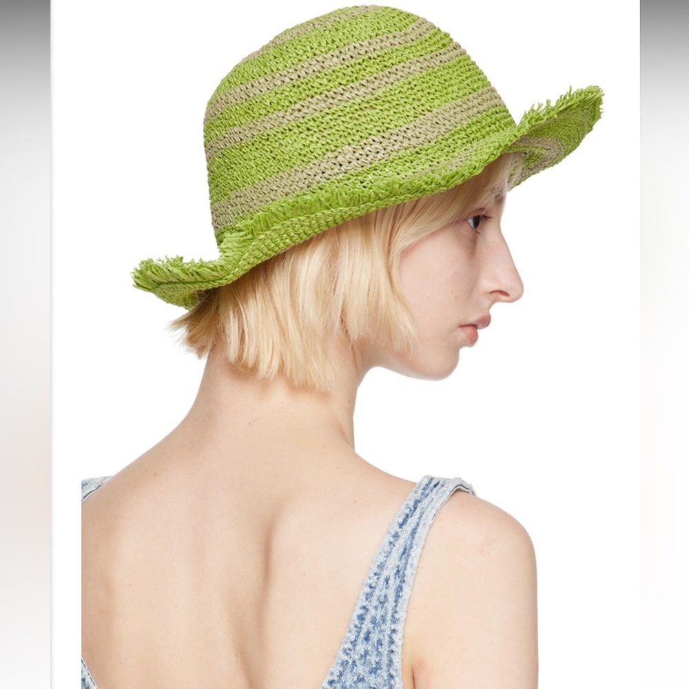 NWT rag & bone Frills Rollable Bucket Hat in Lime/Citron Green Size S/M - Picture 2 of 15
